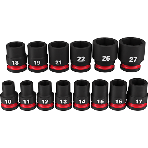 Milwaukee 14pc Shockwave Impact Duty 1/2 In. Drive Metric Standard 6 Point Socket Set
