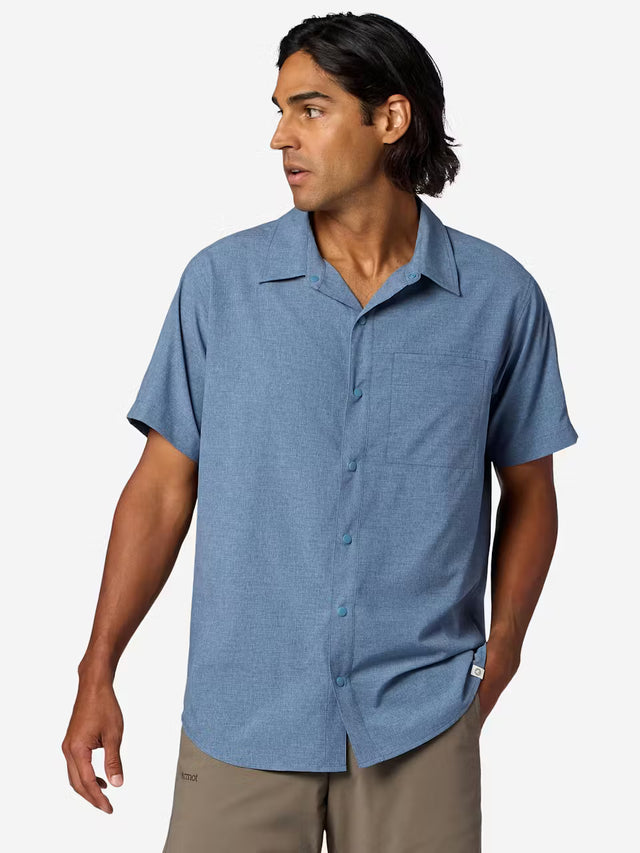 Marmot Mens Spring Creek Upf 50  Short Sleeve Summerstorm heather