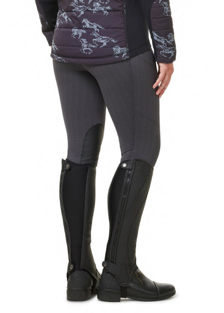 Kerrits Equestrian Apparel Fleece Lite II Knee Patch Tight Peppercorn Herringbone