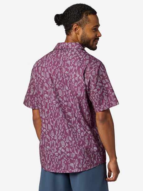Marmot Mens Airexchange Short Sleeve gr plm fiesta strp / S