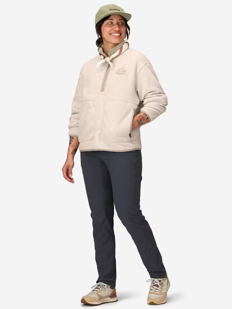 Marmot Womens Wanderer High Pile Fleece Pullover Birch bark