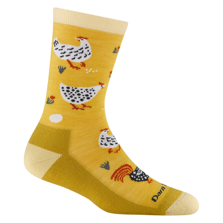 Darn Tough Women's Mother Clucker Crew Lightweight with Cushion Sock - Sunny Sunny