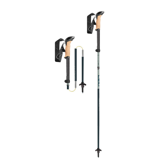 Leki Makalu Cork Fx Ta Compact Trekking Pole, Black, Blue-grey/100-120cm Blk/blue grey