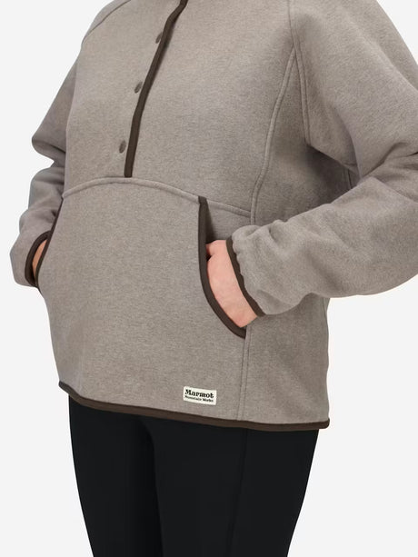 Marmot Womens Peak Cozy 1/2 Snap Pullover Claystone heather