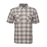 Noble Outfitters Fullflexx Snap Front Short Sleeve Shirt Light Gray/Blue White Plaid