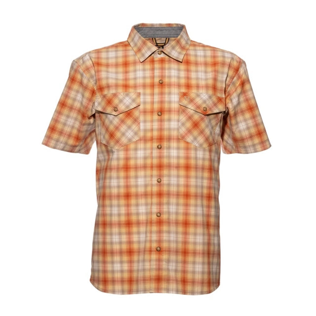 Noble Outfitters Fullflexx Snap Front Short Sleeve Shirt Straw/Tundra Brick Plaid