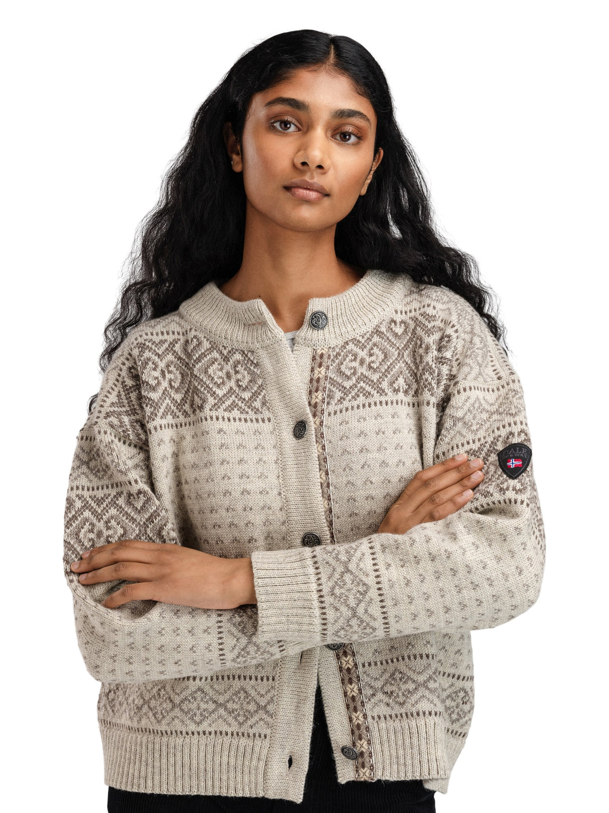 Dale Of Norway Womens Hannah Cardigan Vansugar/nutmg/birch