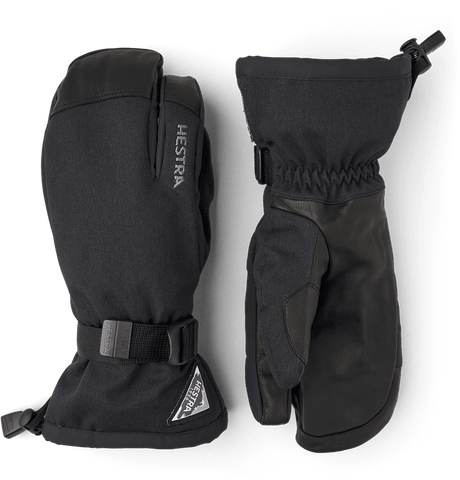 Hestra Gloves Powder Gauntlet 3-finger Glove Black