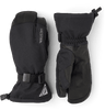 Hestra Gloves Powder Gauntlet 3-finger Glove Black