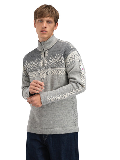 Dale Of Norway Mens 140th Anniversary Sweater Ltcharcoalsmkoffwht
