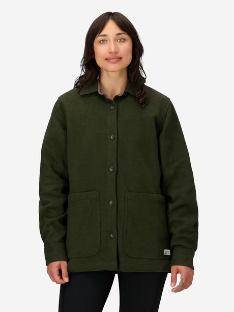 Marmot Womens Pinecrest Heavyweight Flannel Overshirt Rosin green