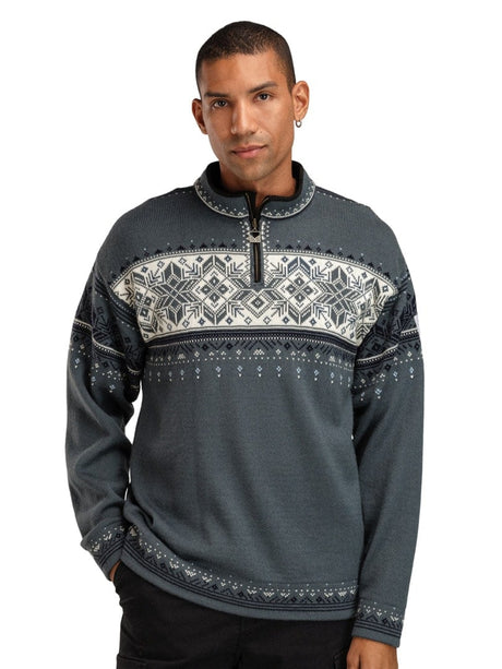 Dale Of Norway Mens Blyfjell Sweater Steel/offwht/navy