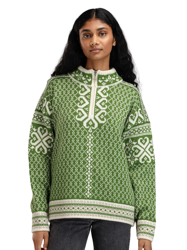 Dale Of Norway Womens Leknes Sweater Sprggrn/offwht/sndml