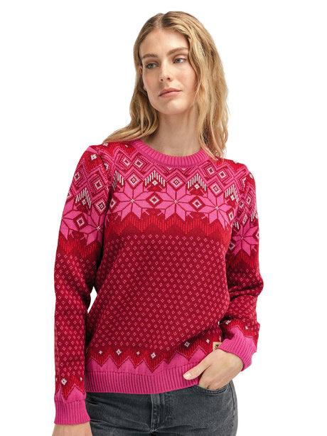 Dale Of Norway Womens Vilja Sweater Redrose allium rasp
