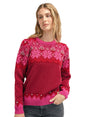 Dale Of Norway Womens Vilja Sweater Redrose allium rasp