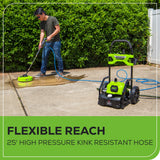 Greenworks 2000 PSI 1.2 GPM Cold Water Electric Pressure Washer with 12-inch Surface Cleaner and Premium Foam Cannon