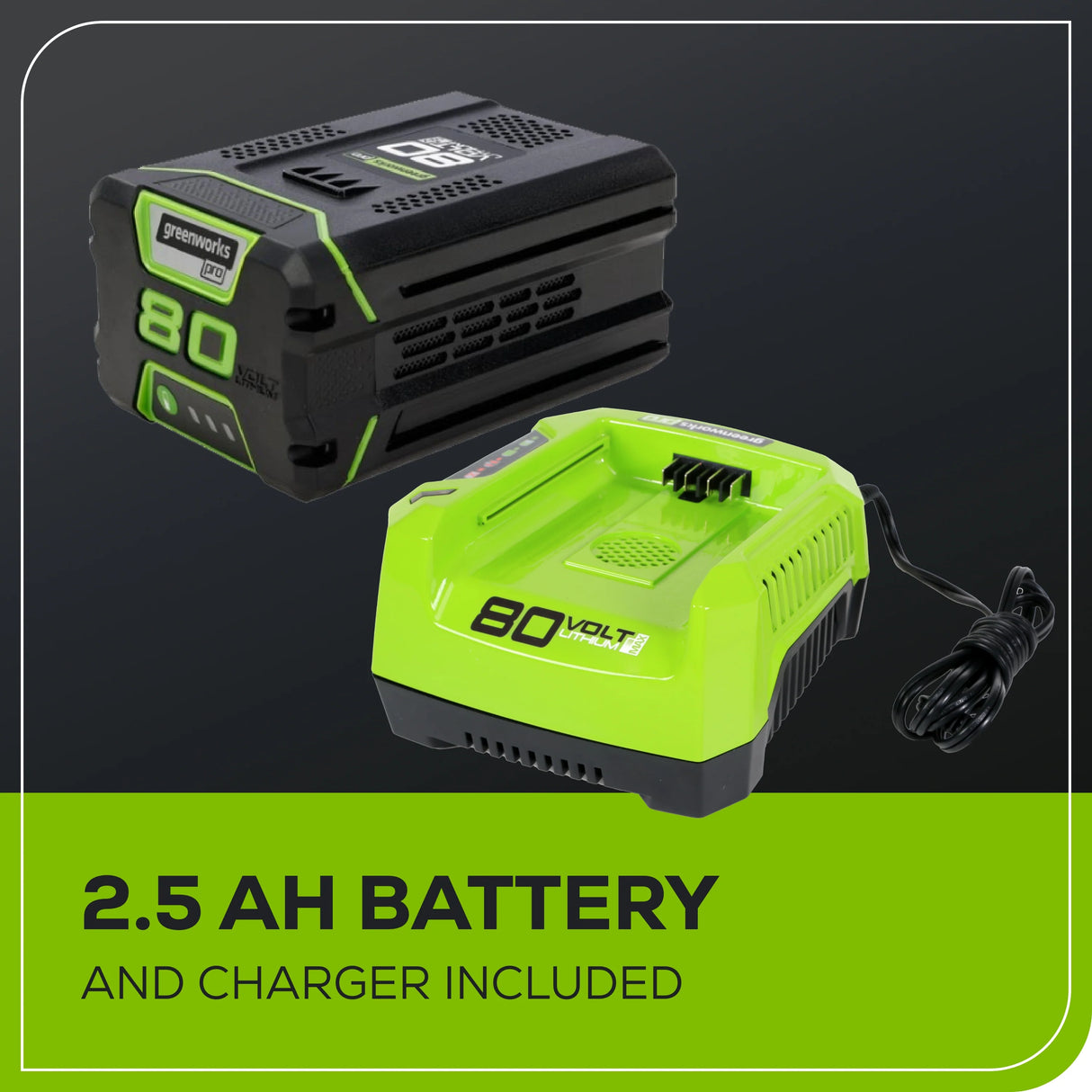 Greenworks 80V 730 CFM Cordless Battery Leaf Blower with 2.5Ah Battery & Rapid Charger