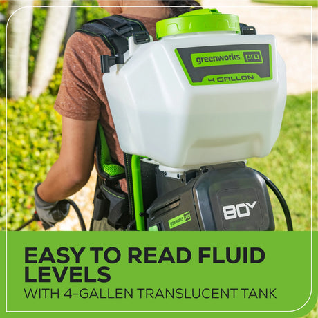 Greenworks 80V Cordless Battery Backpack Sprayer with 2.0Ah Battery & Charger