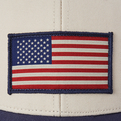 Life Is Good Adult Flag Trucker - Birch White