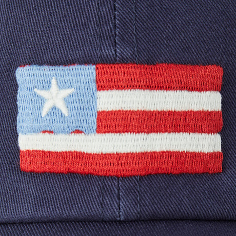 Life Is Good Adult Three Stripe Flag Chill Cap - Darkest Blue