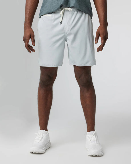 Vuori Banks Short - Sky Grey Linen Texture