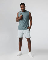 Vuori Banks Short - Sky Grey Linen Texture