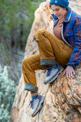 Dovetail Workwear Britt Utility Thermal Pant - Saddle Brown Stretch Denim