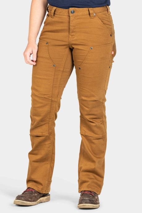Dovetail Workwear Britt Utility Thermal Pant - Saddle Brown Stretch Denim Saddle Brown / 30"