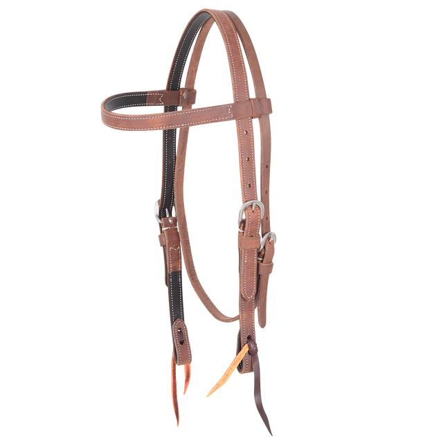 Martin Saddlery Doubled and Stitched Harness Browband Headstall