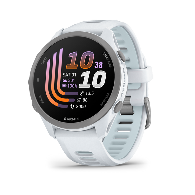 Garmin Forerunner 170 Music Smart Watch, White, Cloud Blue White/cloud blue