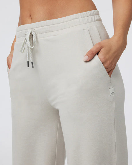 Vuori Halo Essential Wideleg Pant - Ecru Heather