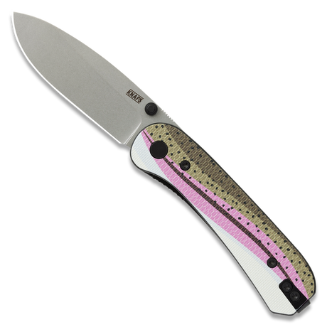 Knafs Lander 1 Knife, Rainbow Trout G10/gray Blade Rnbw trout/gray