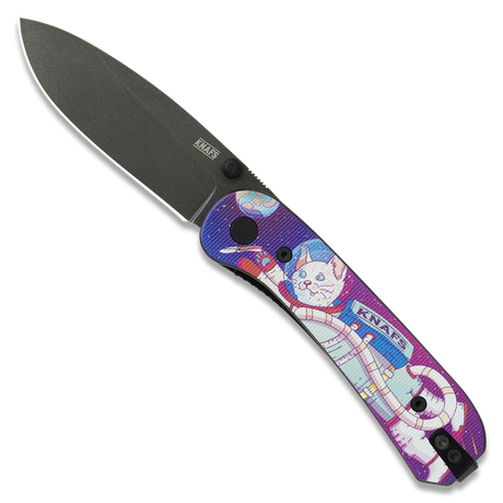 Knafs Lander 1 Knife, Kitty Cosmo G10/black Blade Kitty cosmo/blk