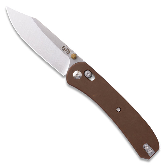 Knafs Lander 2 Clip Point Pocket Knife, Brown Paper Micarta/stonewashed Blade Brwn micarta/ss
