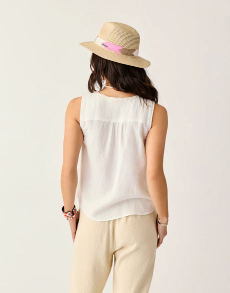 Carve Designs Kayla Gauze Tank - Cloud