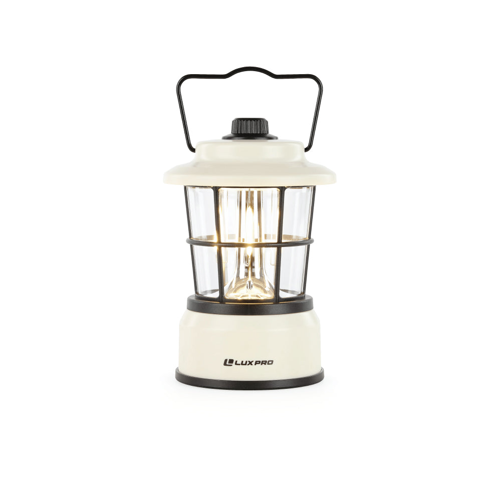Luxpro Retro Filament Lantern, Beige/265 Lumens Beige