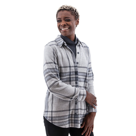Aventura Womens Luscious Plaid Shirt Ombre blue