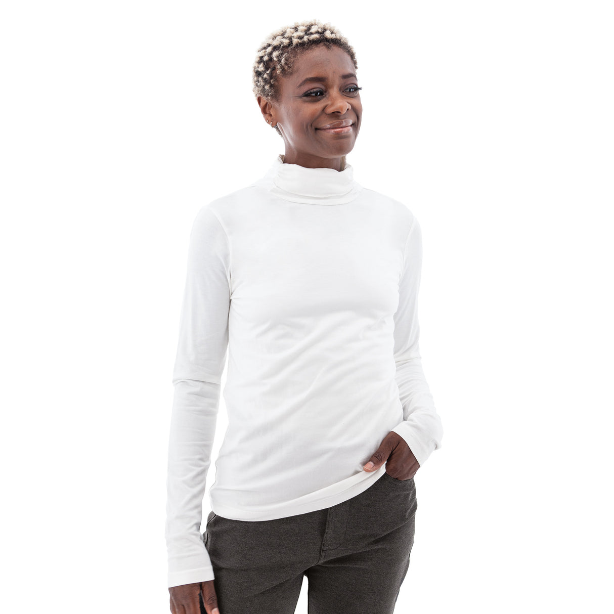Aventura Womens Eden Turtleneck White
