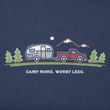 Life Is Good Mens Camp More On The Road Short Sleeve Crusher Tee - Darkest Blue