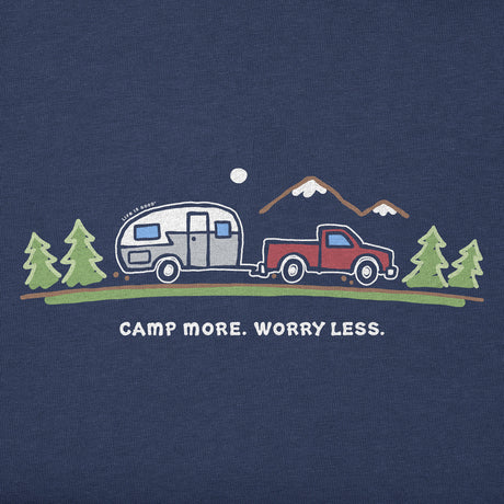 Life Is Good Mens Camp More On The Road Short Sleeve Crusher Tee - Darkest Blue