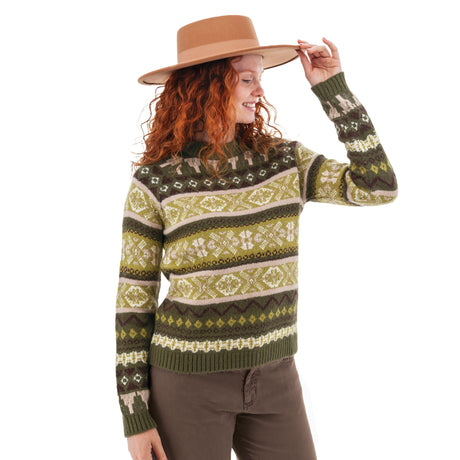 Aventura Womens Nordic Fairisle Sweater Olive night