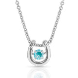 Montana Silversmiths Dancing Birthstone Horseshoe Necklace December