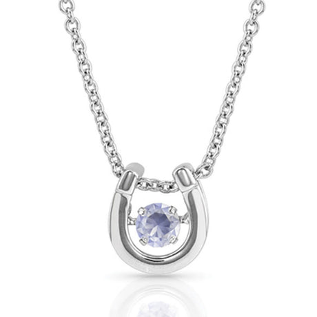 Montana Silversmiths Dancing Birthstone Horseshoe Necklace June