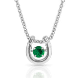 Montana Silversmiths Dancing Birthstone Horseshoe Necklace May