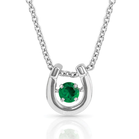 Montana Silversmiths Dancing Birthstone Horseshoe Necklace May