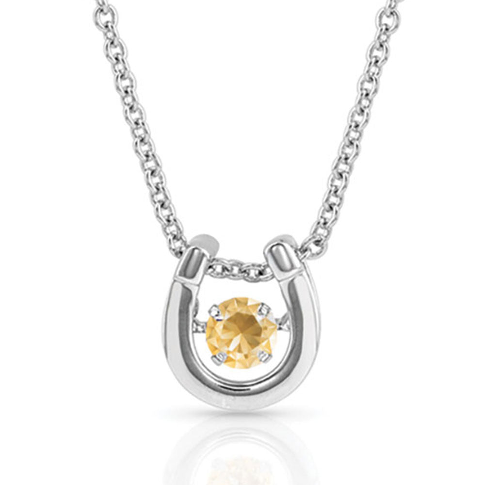 Montana Silversmiths Dancing Birthstone Horseshoe Necklace November