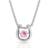 Montana Silversmiths Dancing Birthstone Horseshoe Necklace October