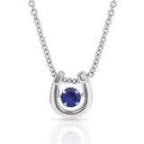 Montana Silversmiths Dancing Birthstone Horseshoe Necklace September