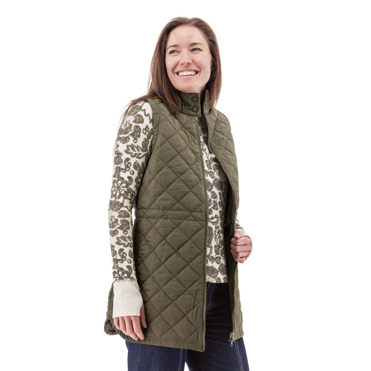 Aventura Womens Flurry Recycled Quilted Vest Olive night