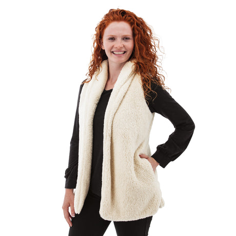 Aventura Womens Cozy Fleece Vest Egret